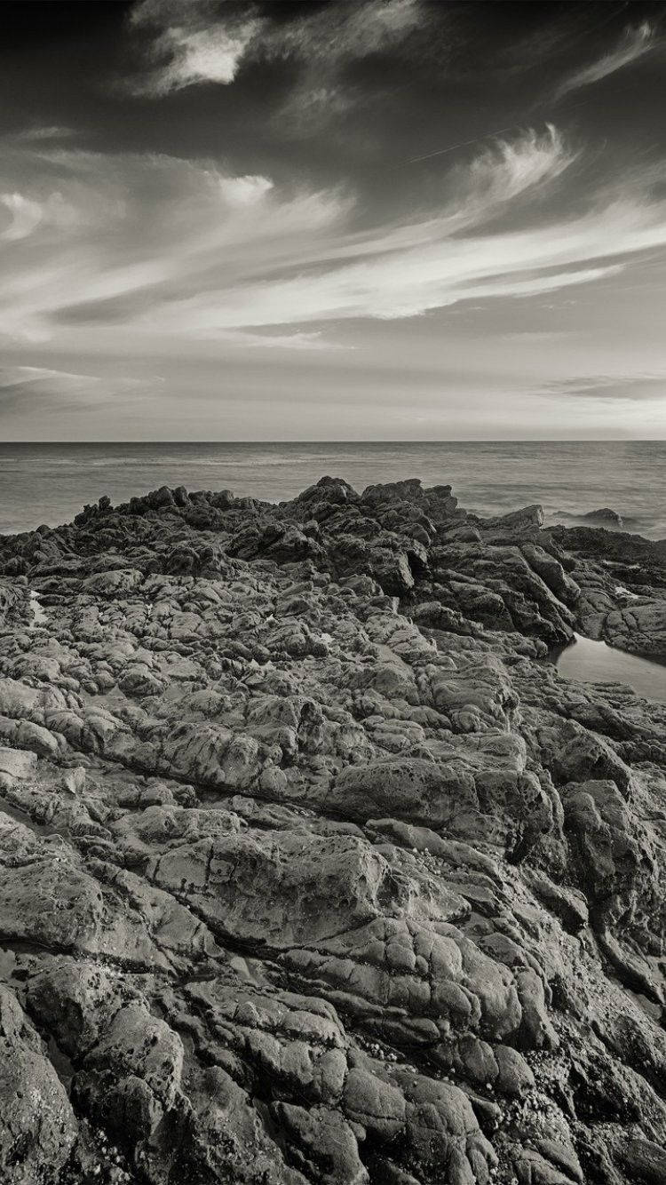 Rocky Seashore Malibu Iphone Wallpaper