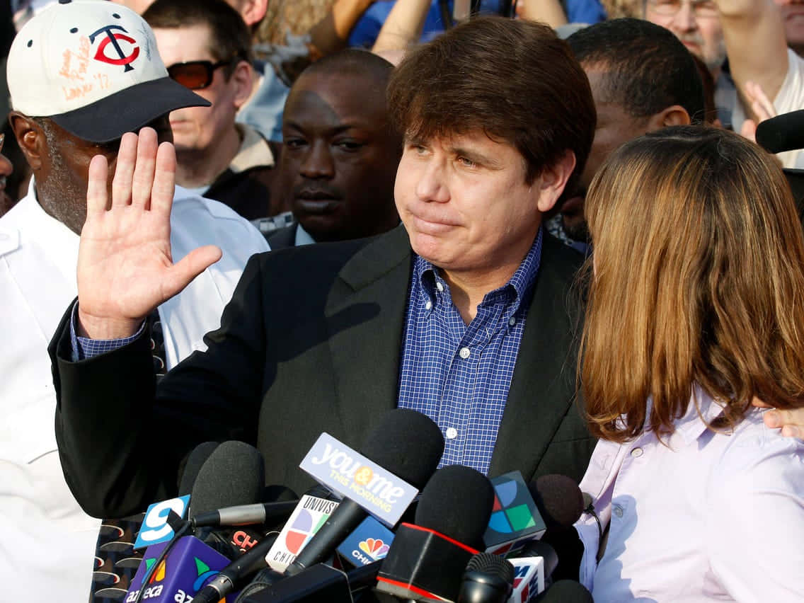 Rod Blagojevich Presenting An Open Palm Wallpaper