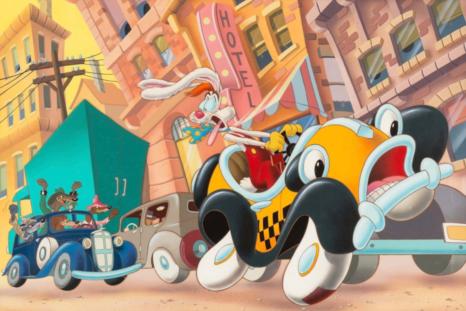 Roger Rabbit Cartoon Chase Wallpaper