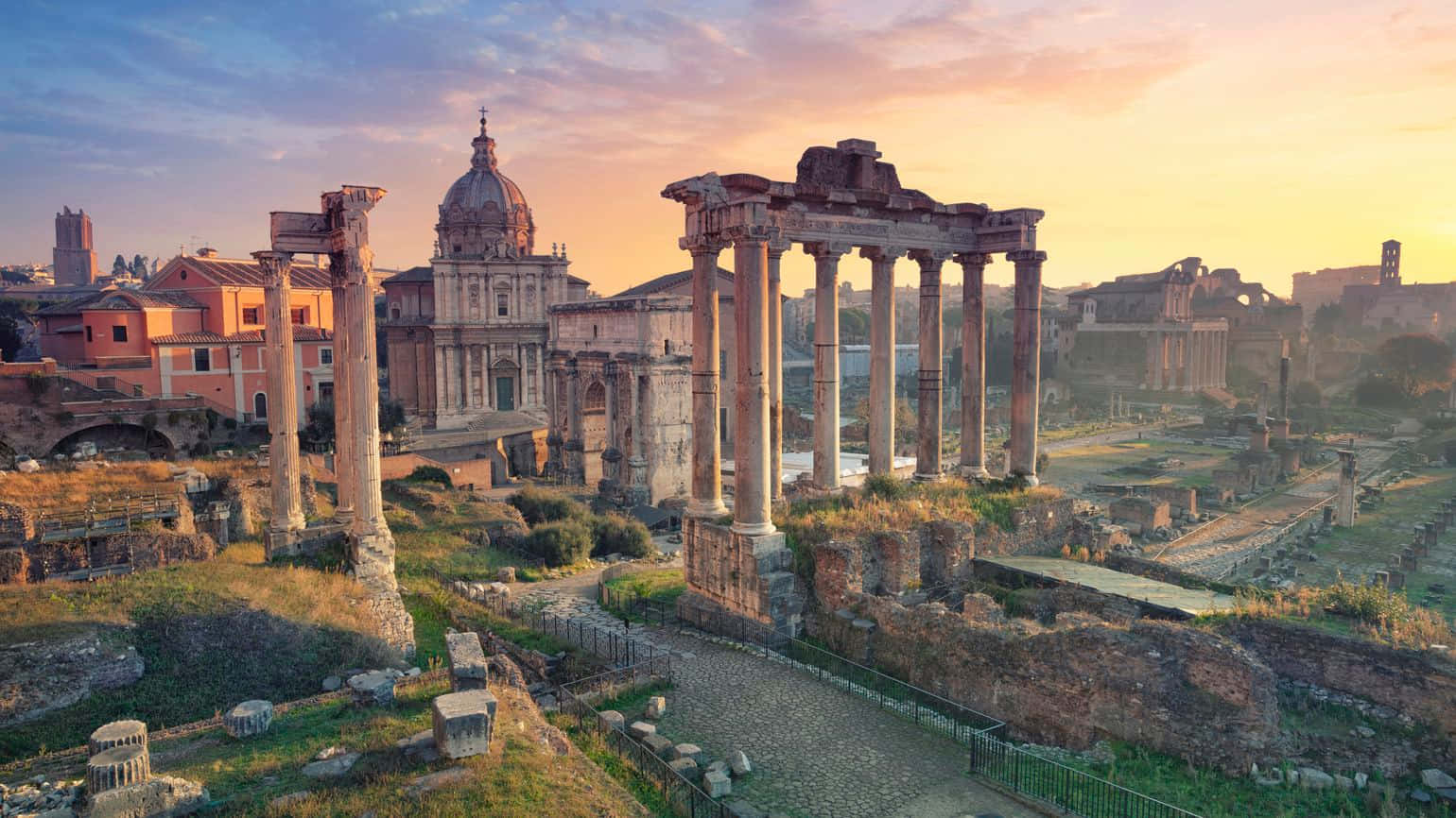 Roman Forum Sunset Glow.jpg Wallpaper