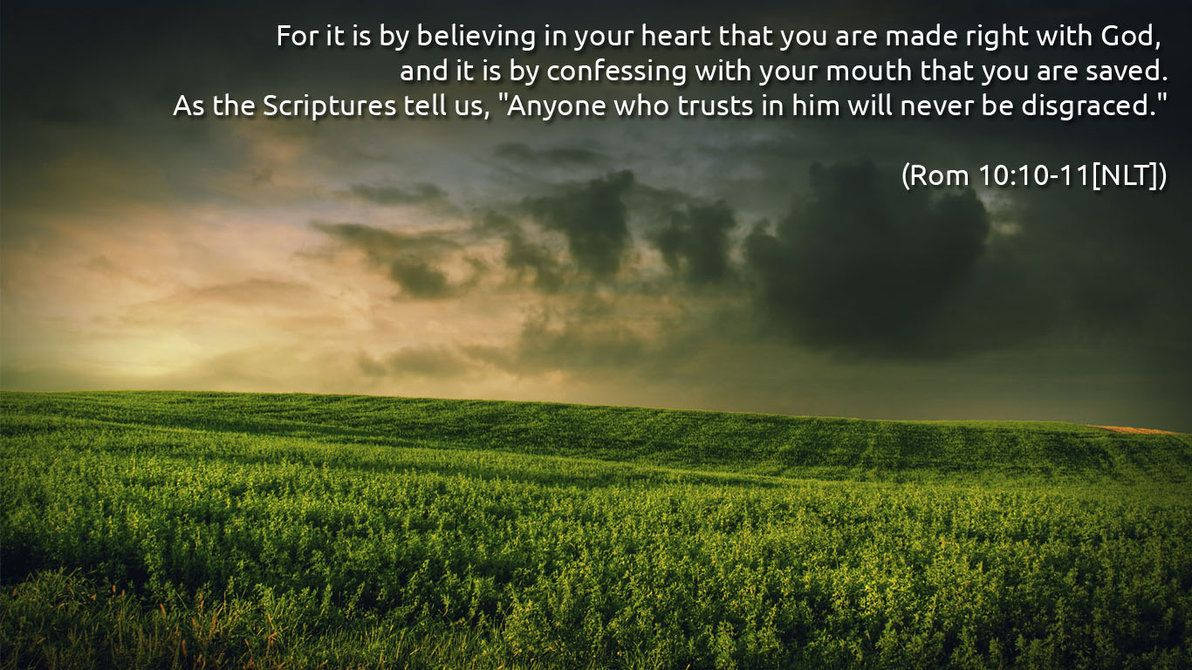 Romans 10:10-11 Bible Verse Laptop Wallpaper