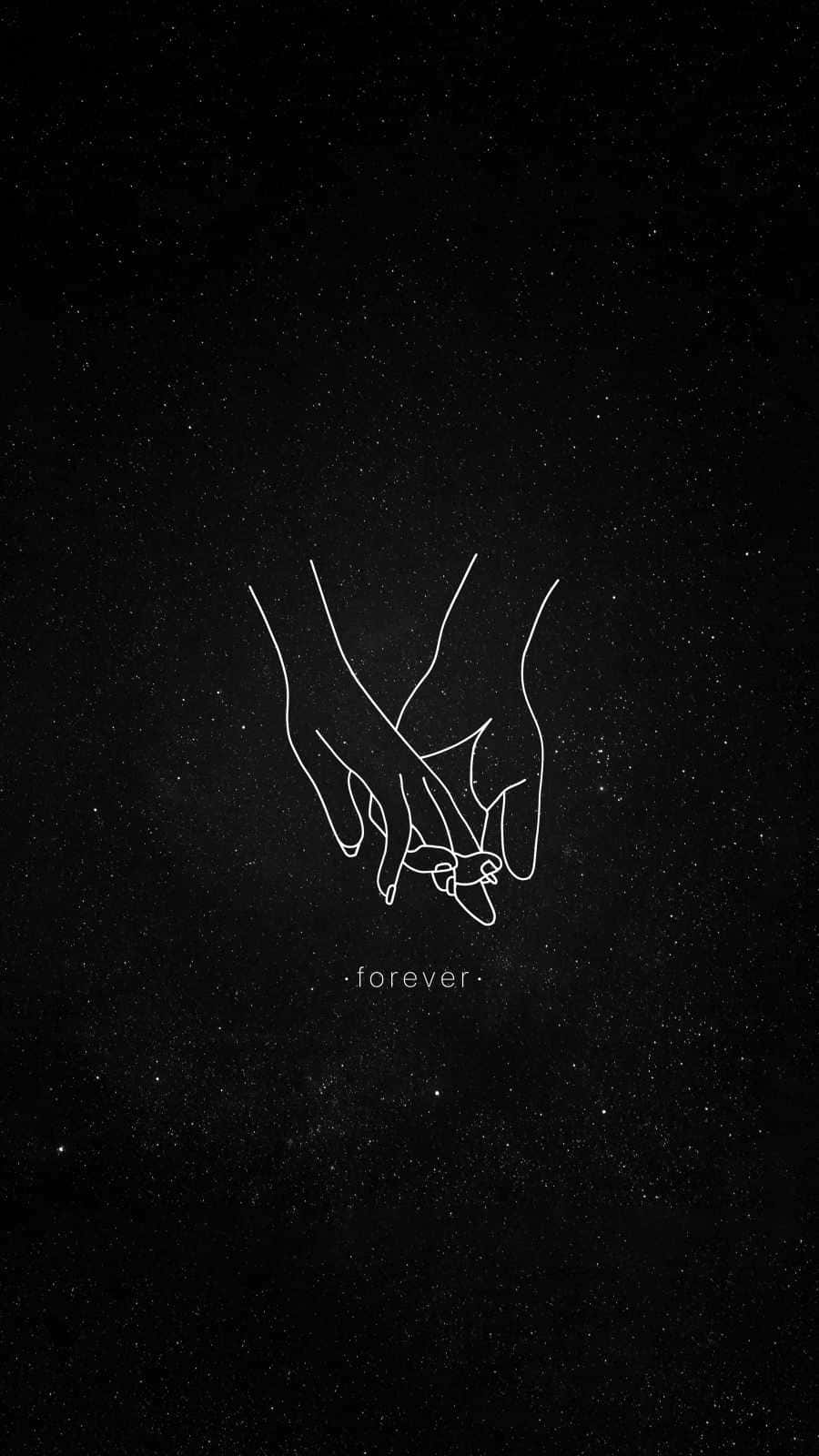 Romantic Forever Black Minimalist Wallpaper