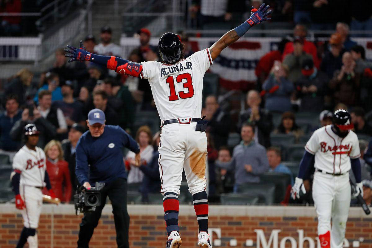 Ronald Acuna Jr. High Jump Wallpaper