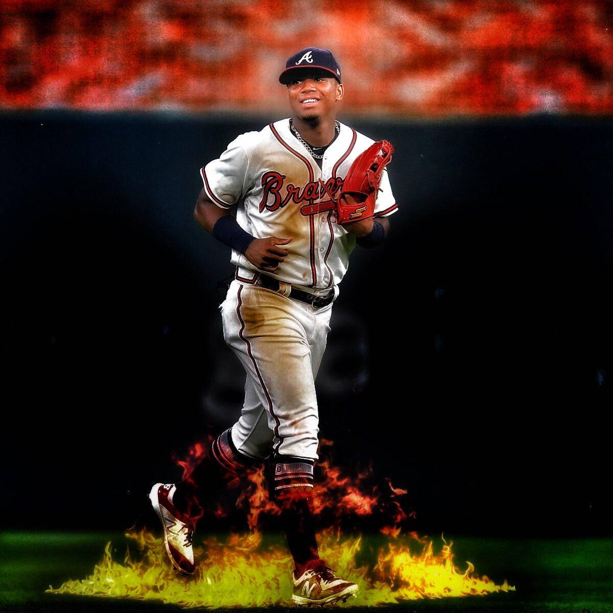 Ronald Acuna Jr. On Fire Wallpaper