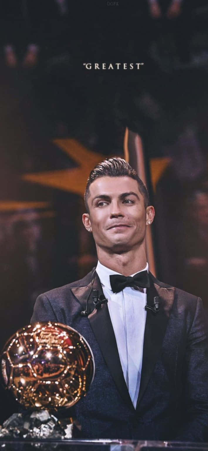 Ronaldo Suit Golden Ball Award Wallpaper