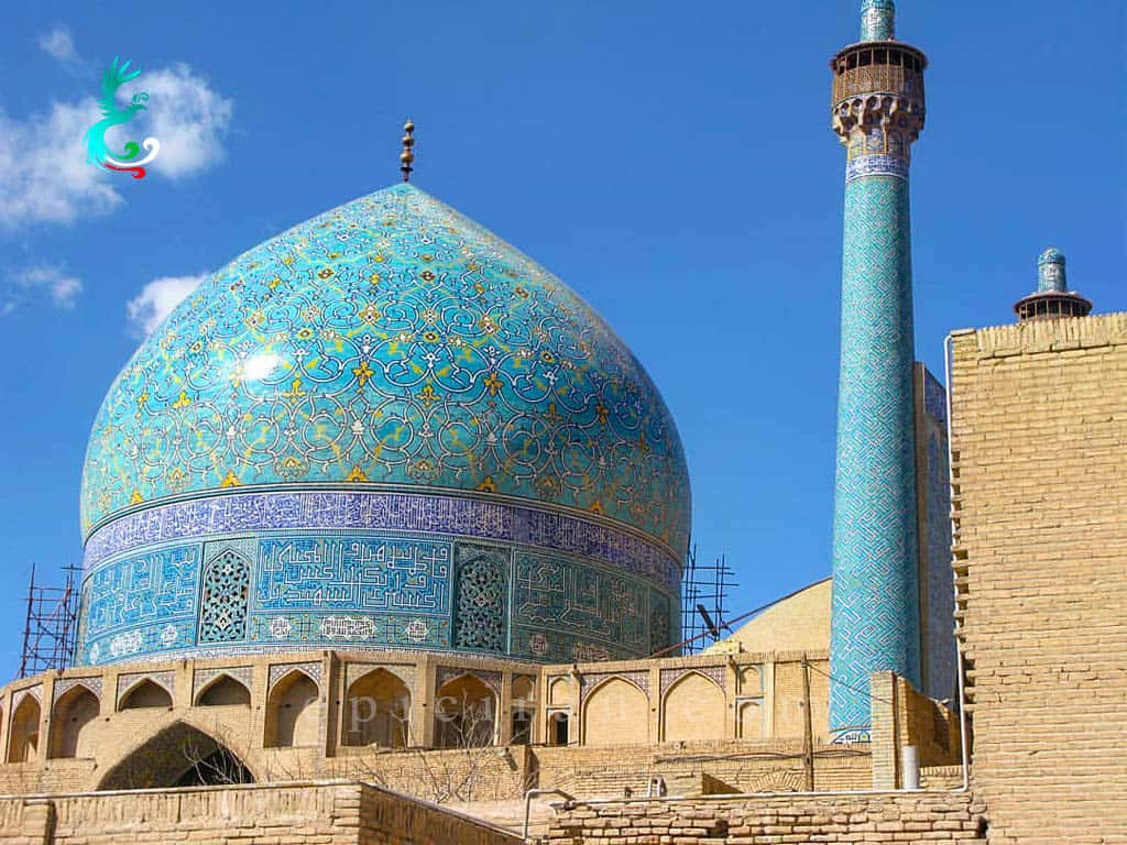 Roofing Design Of Shah Mosque With Bright Sky Wallpaper