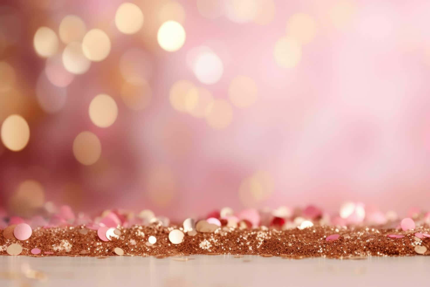 Rose Gold Glitter Bokeh Background Wallpaper