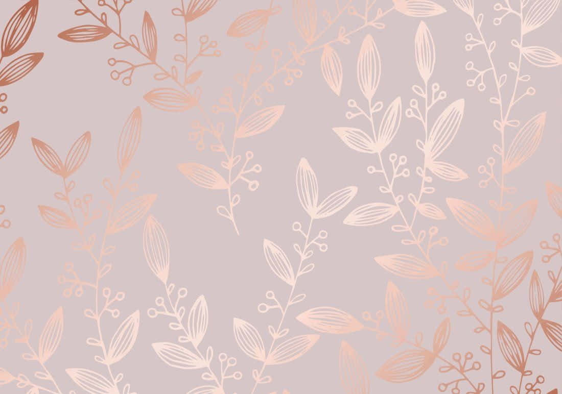 Rose Gold Leaves Seamless Laptop Wallpaper