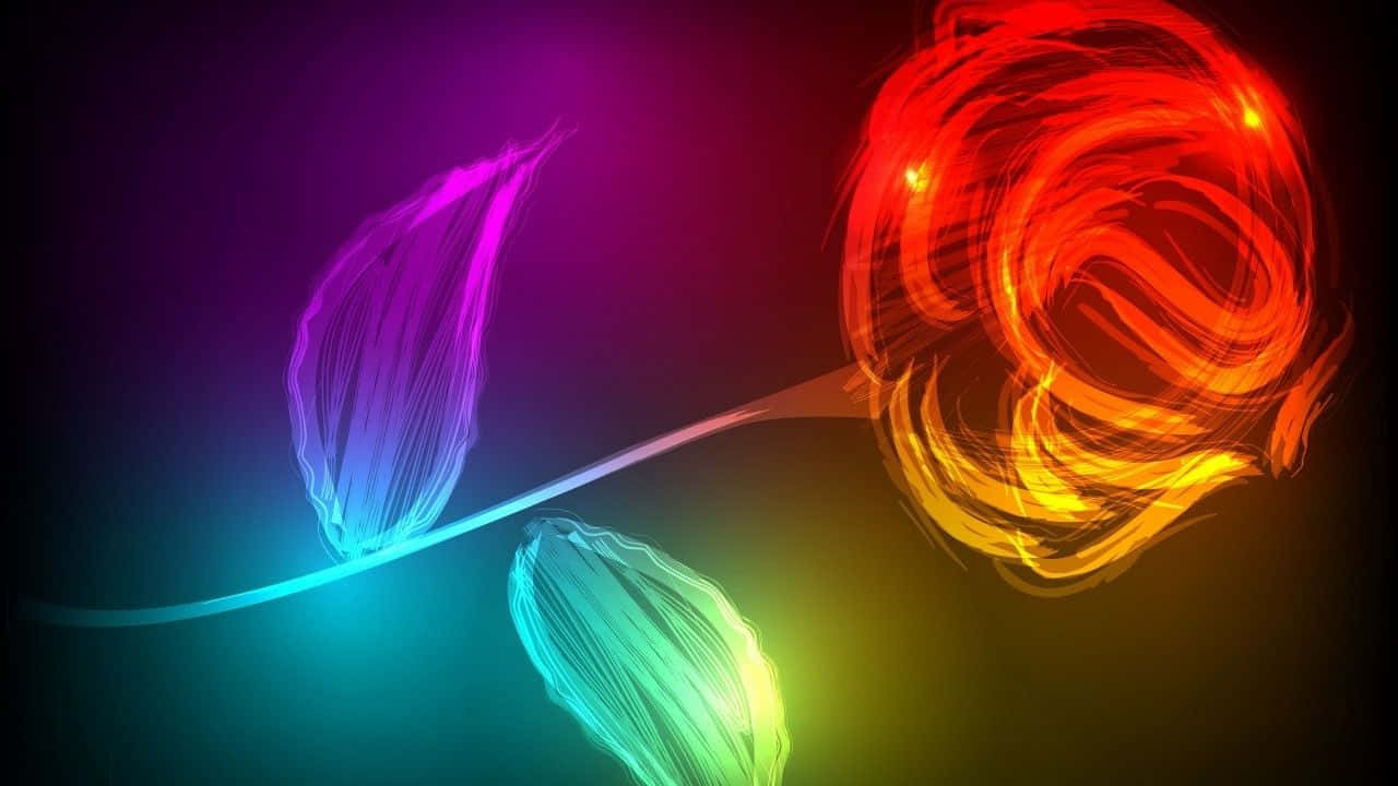 Rose Neon Colors Wallpaper