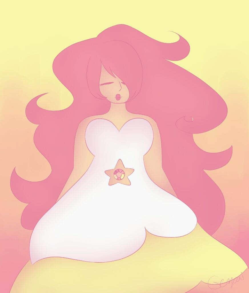 Rose Quartz Cartoon Illustration Wallpaper