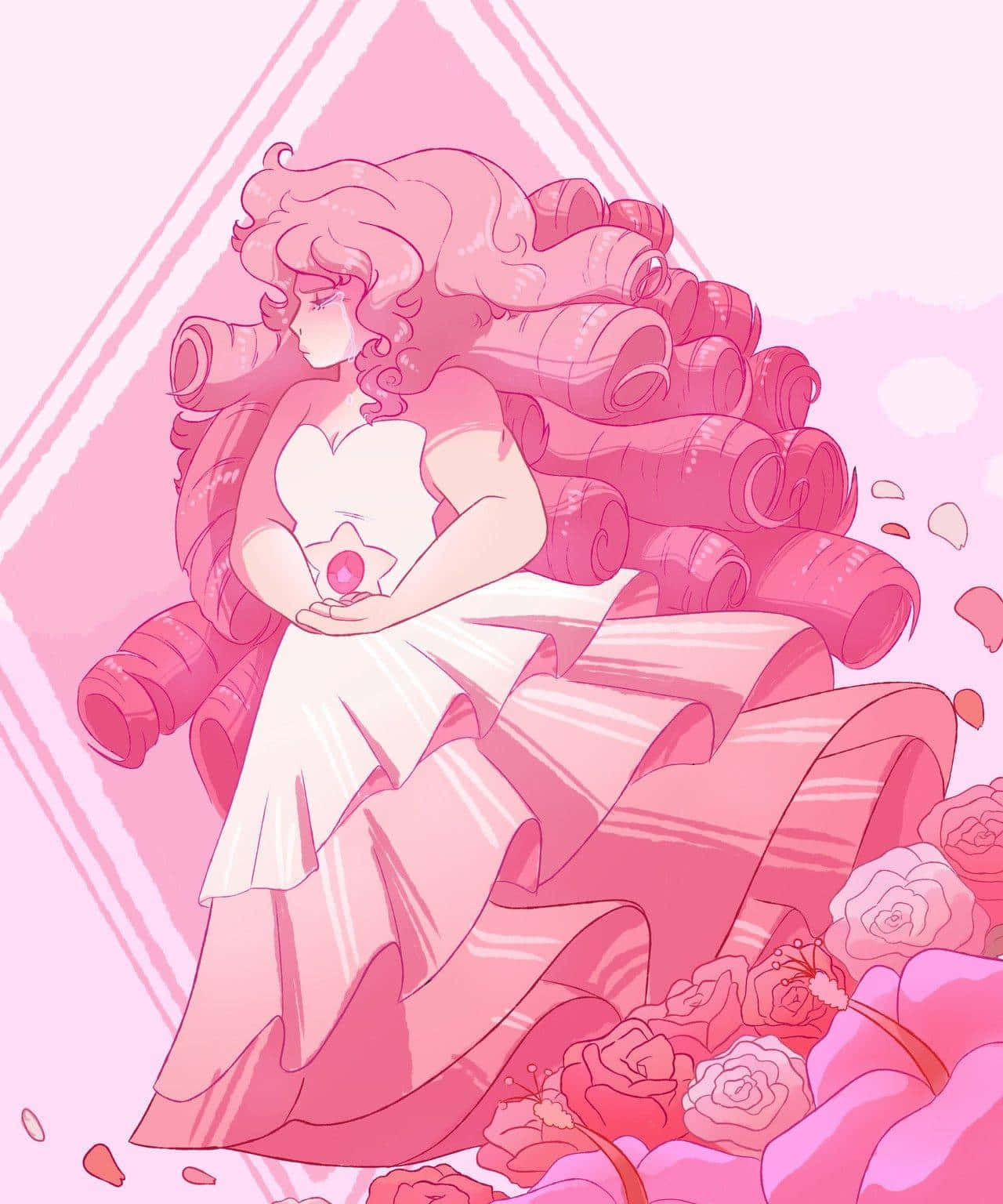 Rose Quartz Elegance Illustration Wallpaper