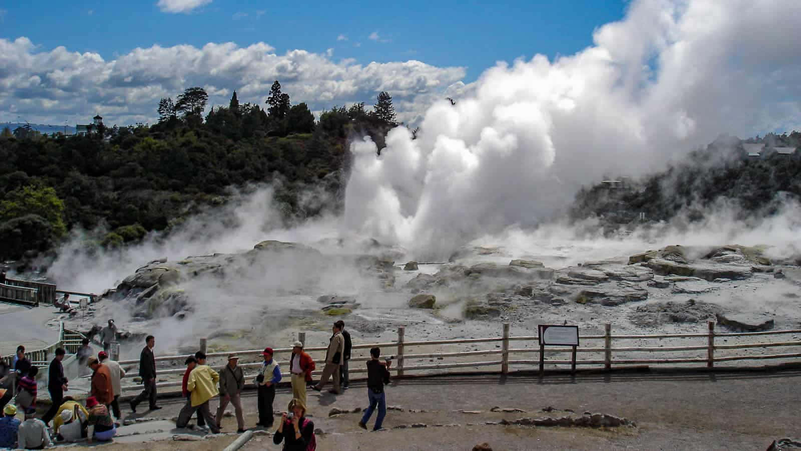 Rotorua Geothermal Park Geyser Eruption Wallpaper