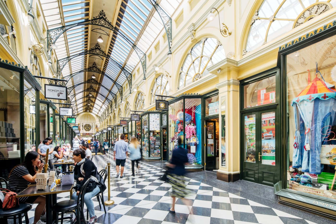 Royal Arcade Melbourne Bustling Shopping Wallpaper