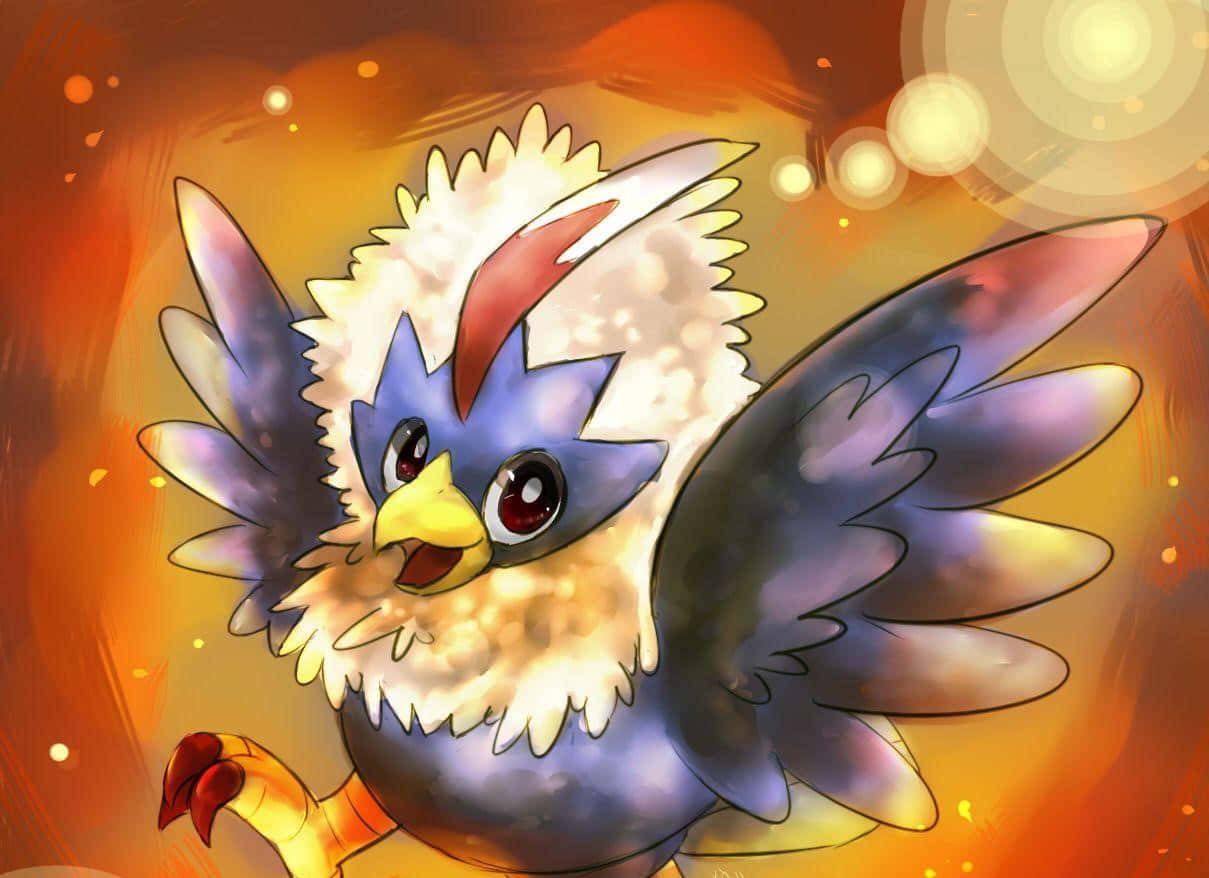 Rufflet On Orange Gradient Background Wallpaper