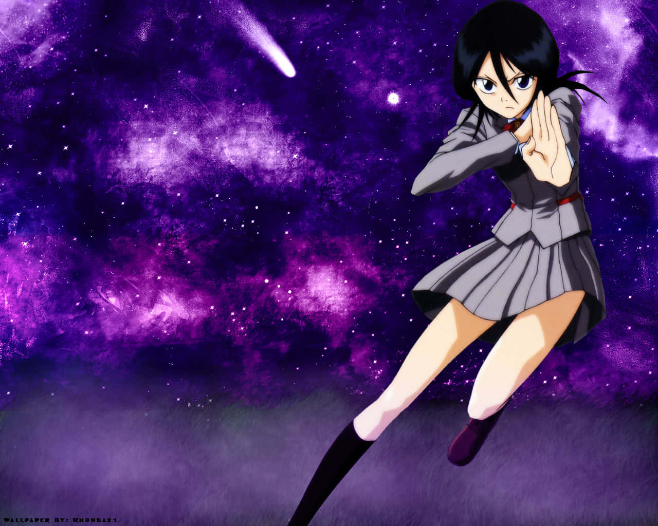 Rukia Kuchiki In Her Classic Bleach Uniform. Wallpaper