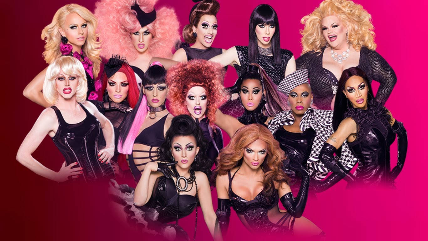 Rupaul's Drag Race Queens In Black Wallpaper