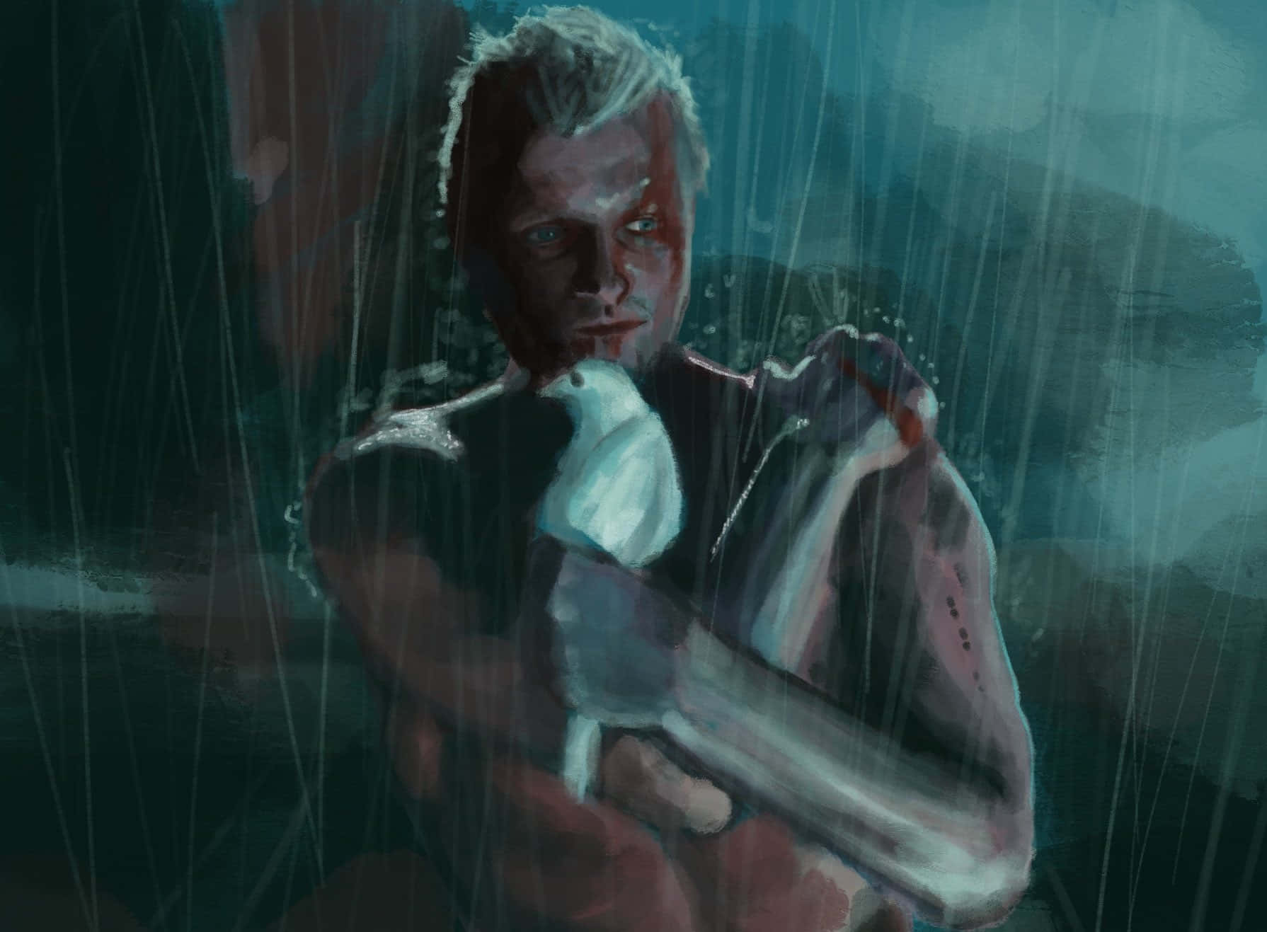 Rutger Hauer Painting Dove Blade Runner Wallpaper