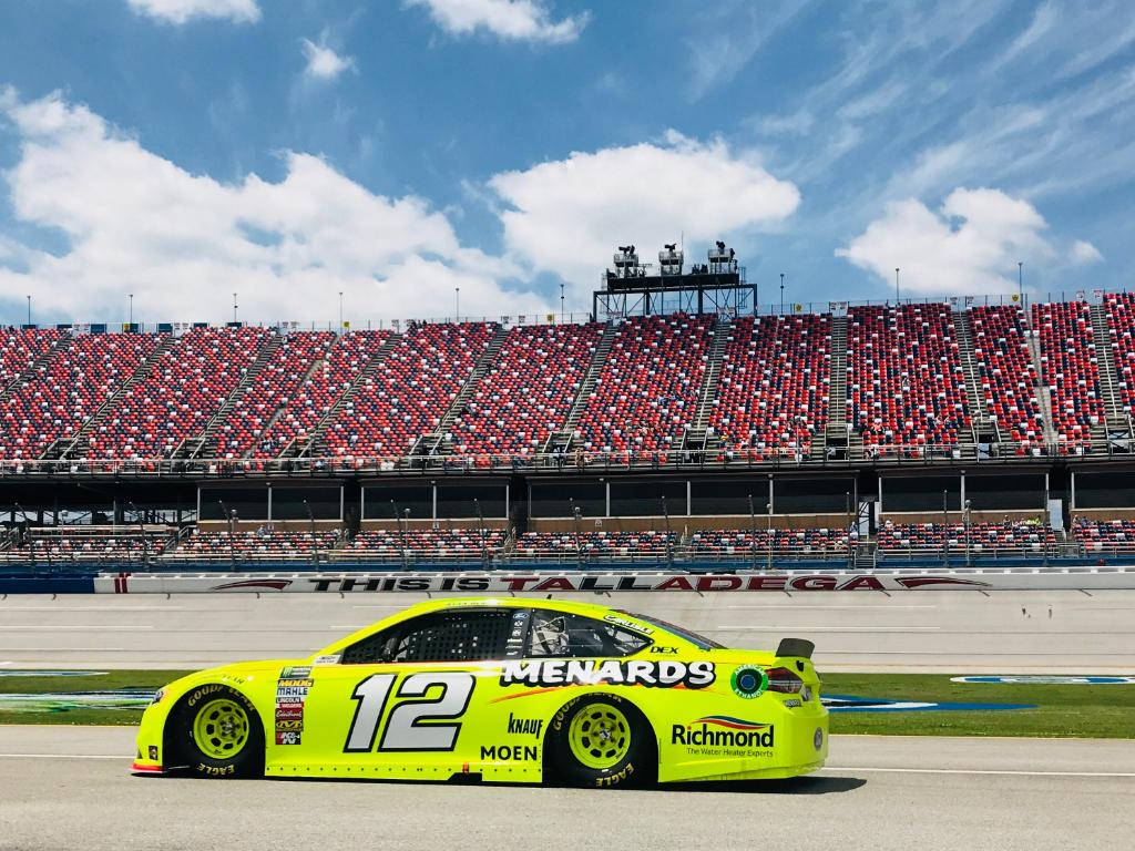 Ryan Blaney Car Against Stadium Seats Wallpaper