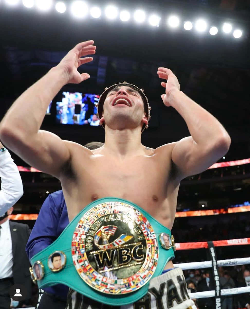 Ryan Garcia Celebrating Victory Wallpaper