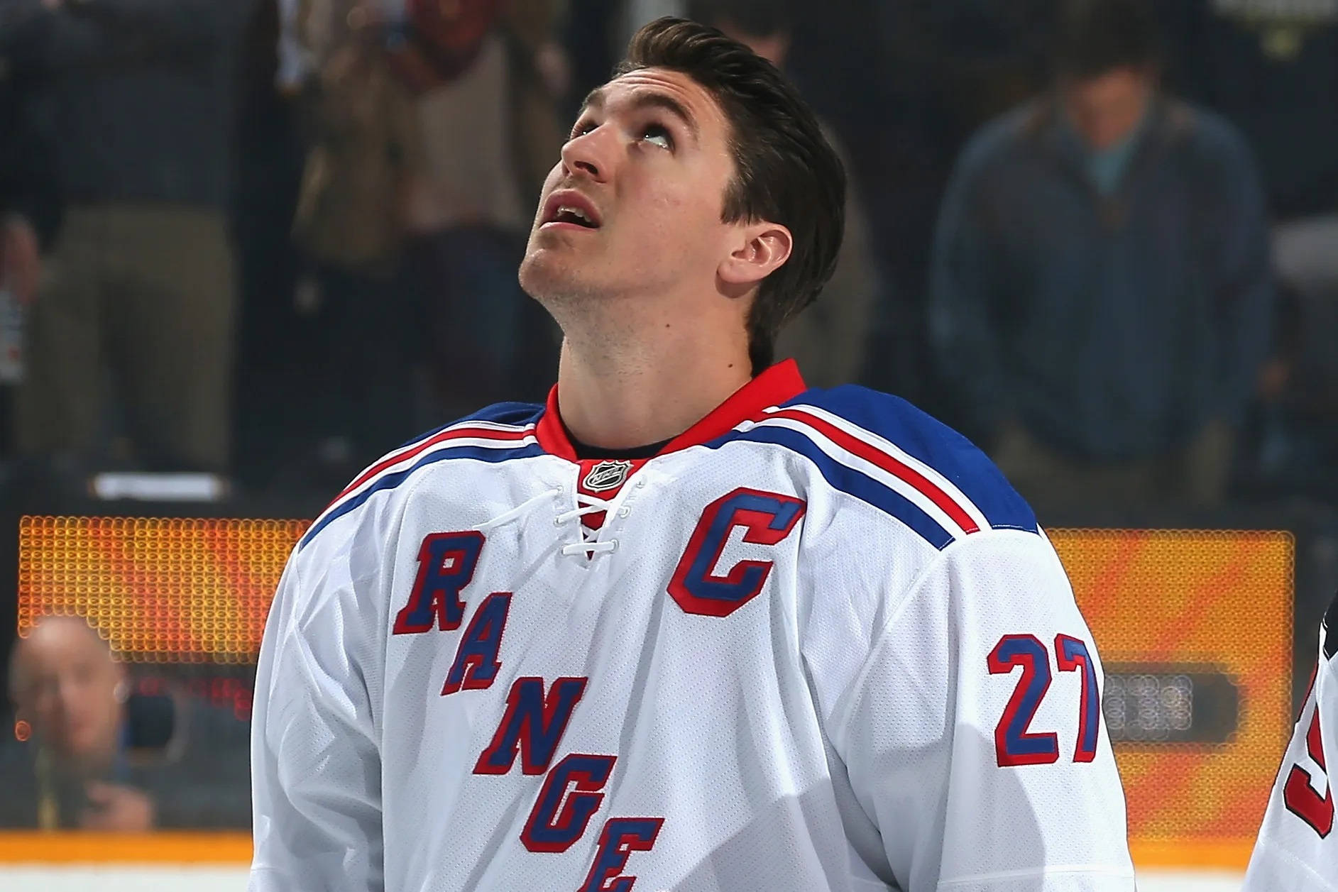 Ryan Mcdonagh New York Rangers Look Up Game Wallpaper