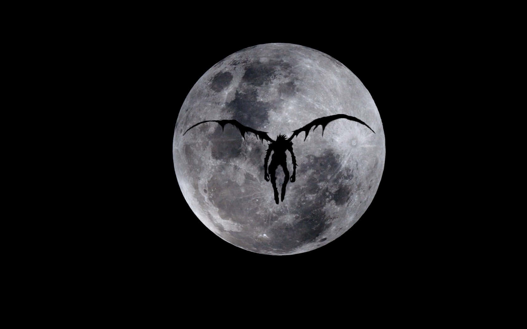 Ryuk Silhouette Against Full Moon Wallpaper