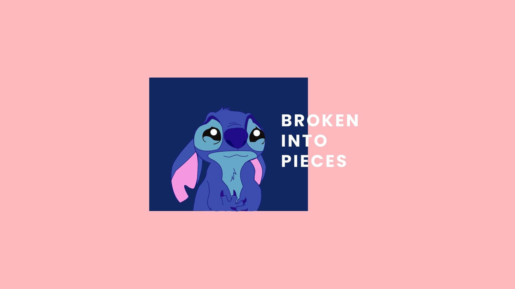 Sad Blue Cartoon Character Broken Into Pieces Wallpaper