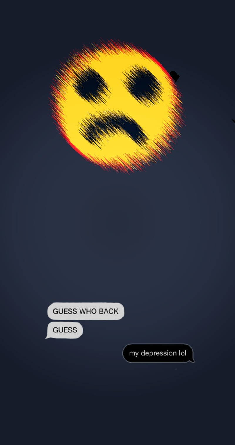 Sad Emoji Text Conversation Depression Wallpaper