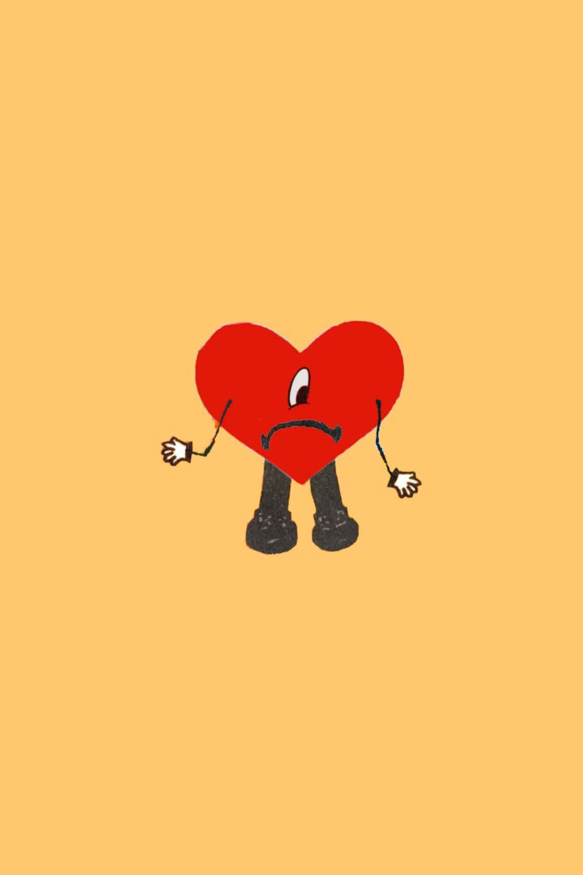 Sad Heart Character Illustration Wallpaper