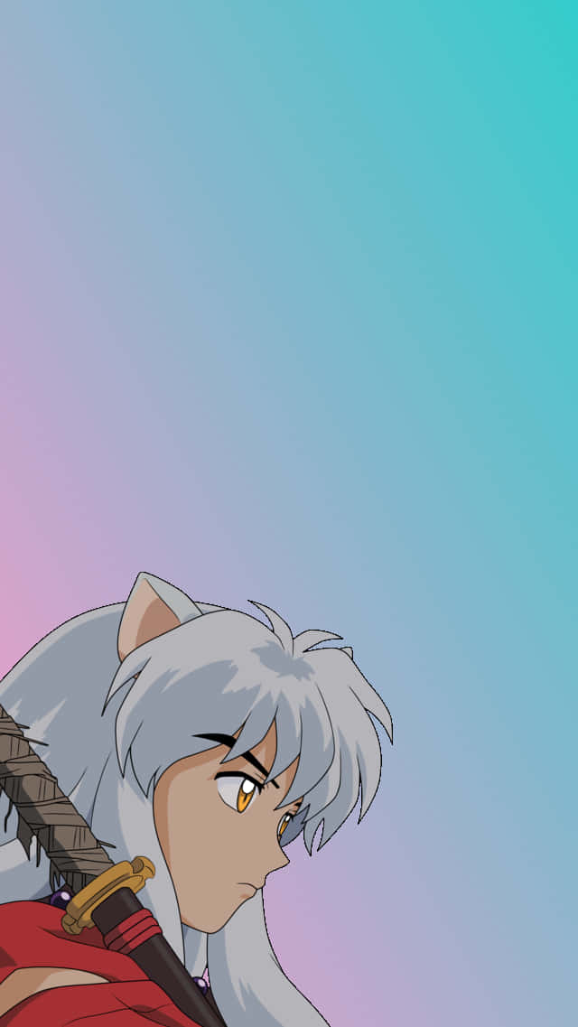 Sad Inuyasha In Blue Phone Wallpaper