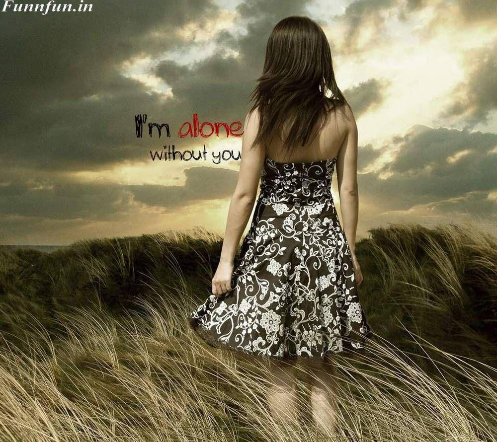 Sad Love Girl In Grassland Wallpaper