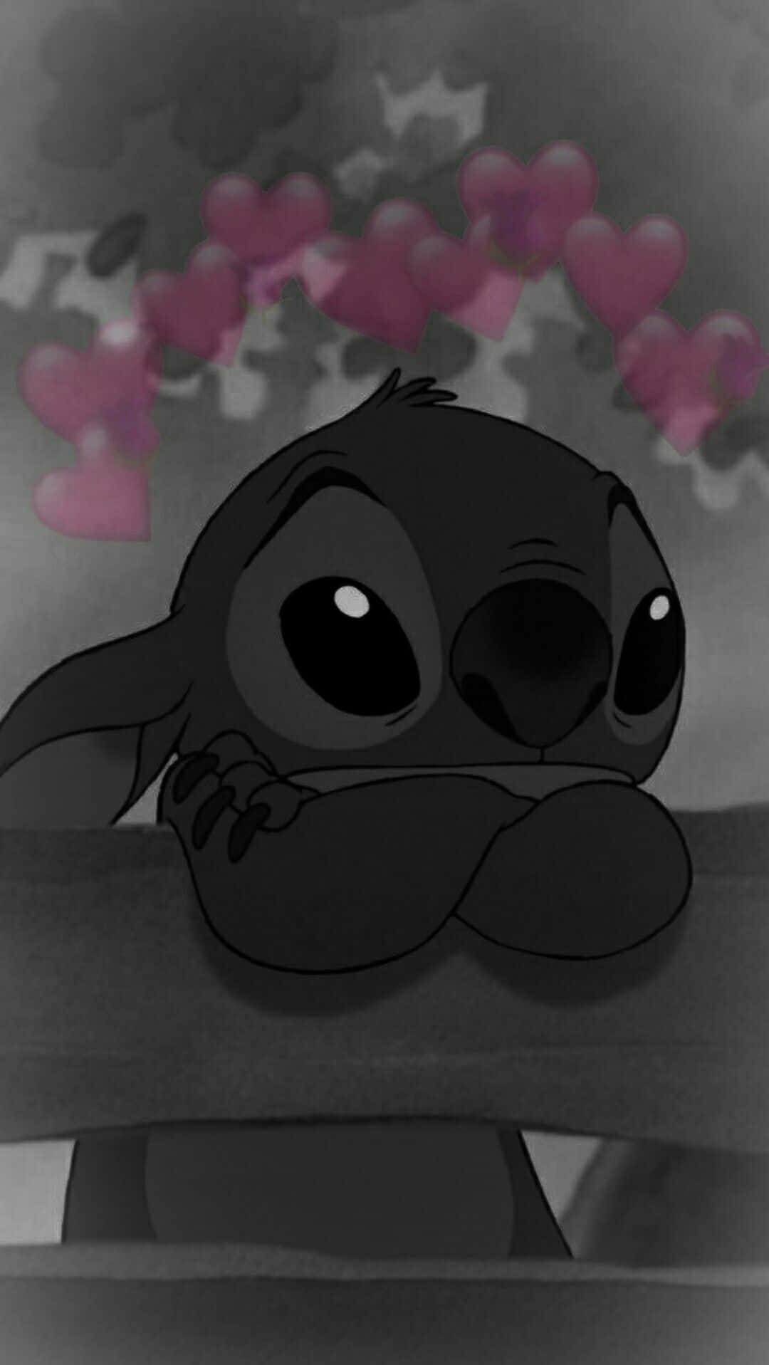 Sad Stitch Sitting Alone, Feeling Hopeless. Wallpaper