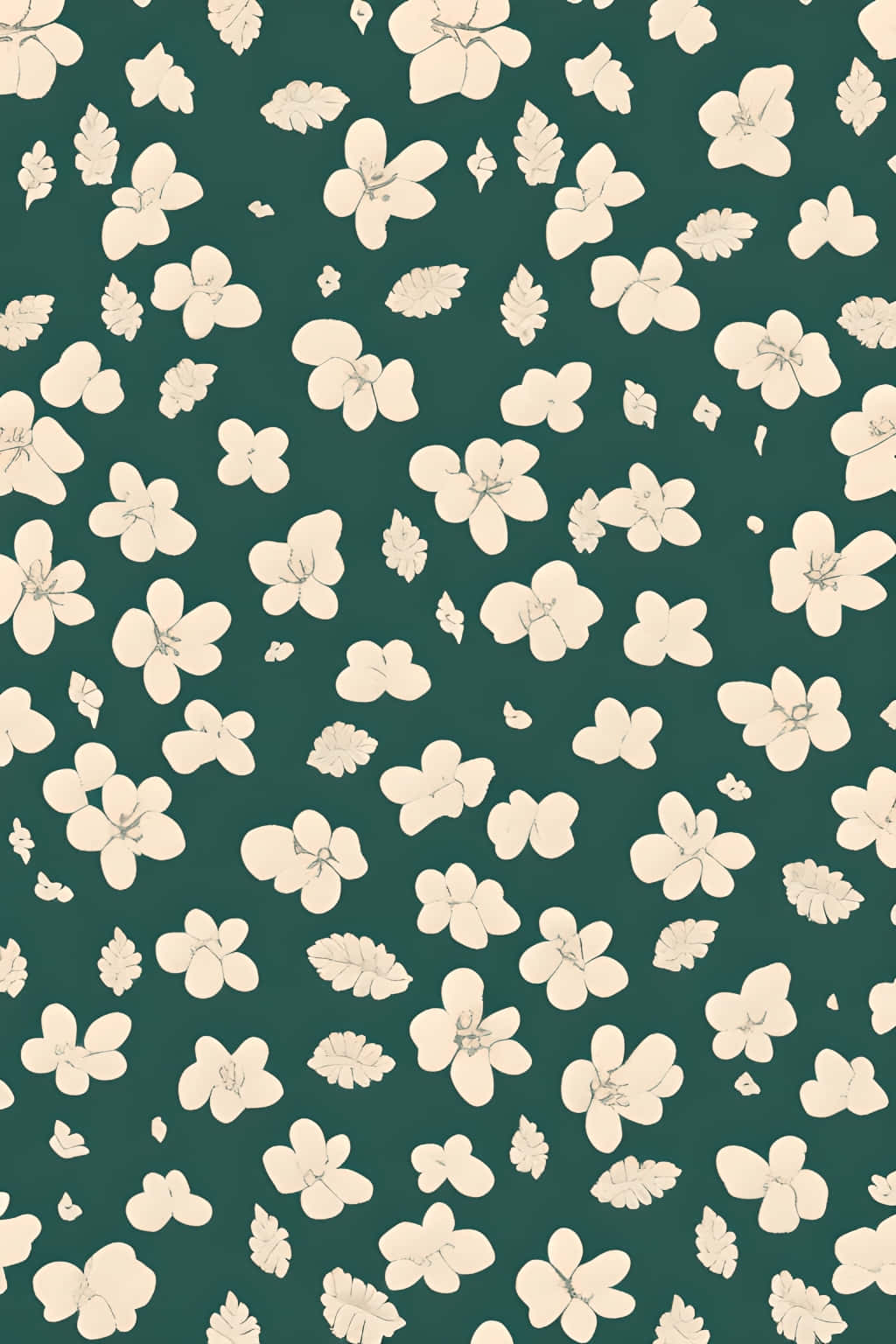 Sage Green Floral Pattern Wallpaper