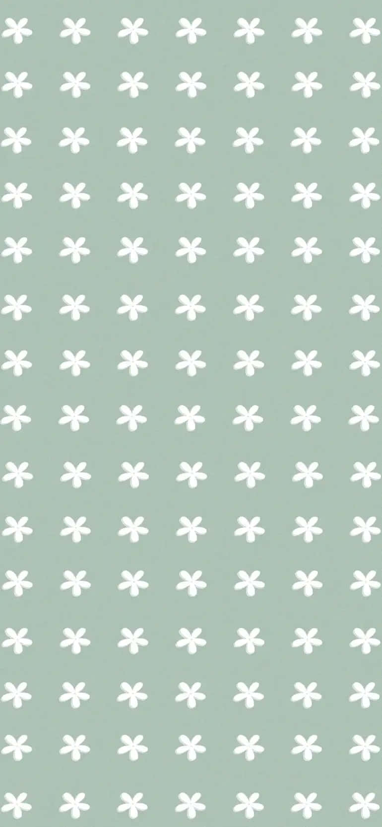 Sage Green Floral Pattern Wallpaper