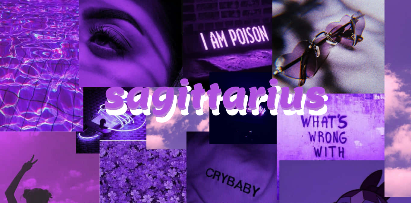 Sagittarius Aesthetic Purple Wallpaper