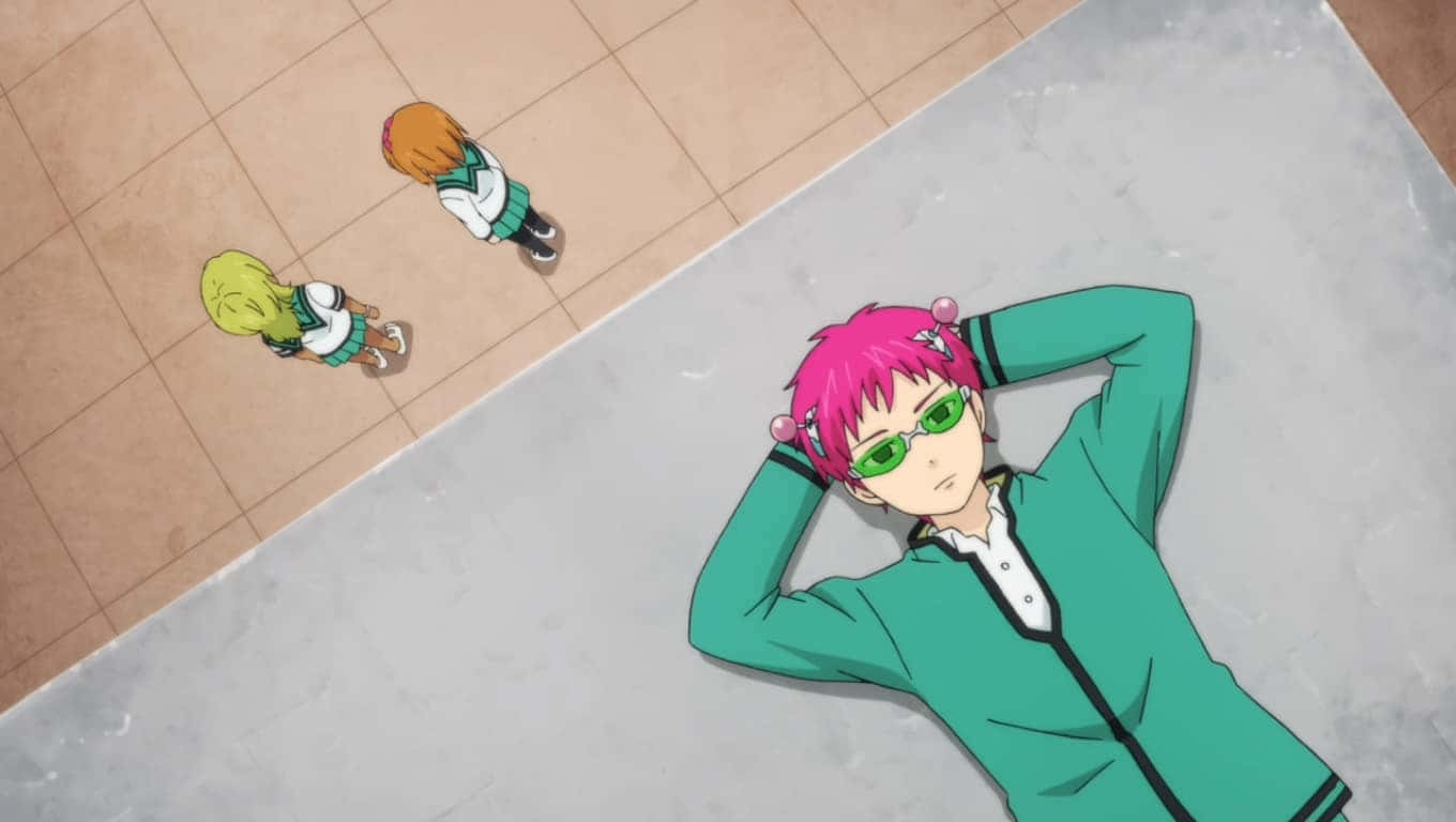 Saiki Kusuo Lying Down Anime Scene Wallpaper