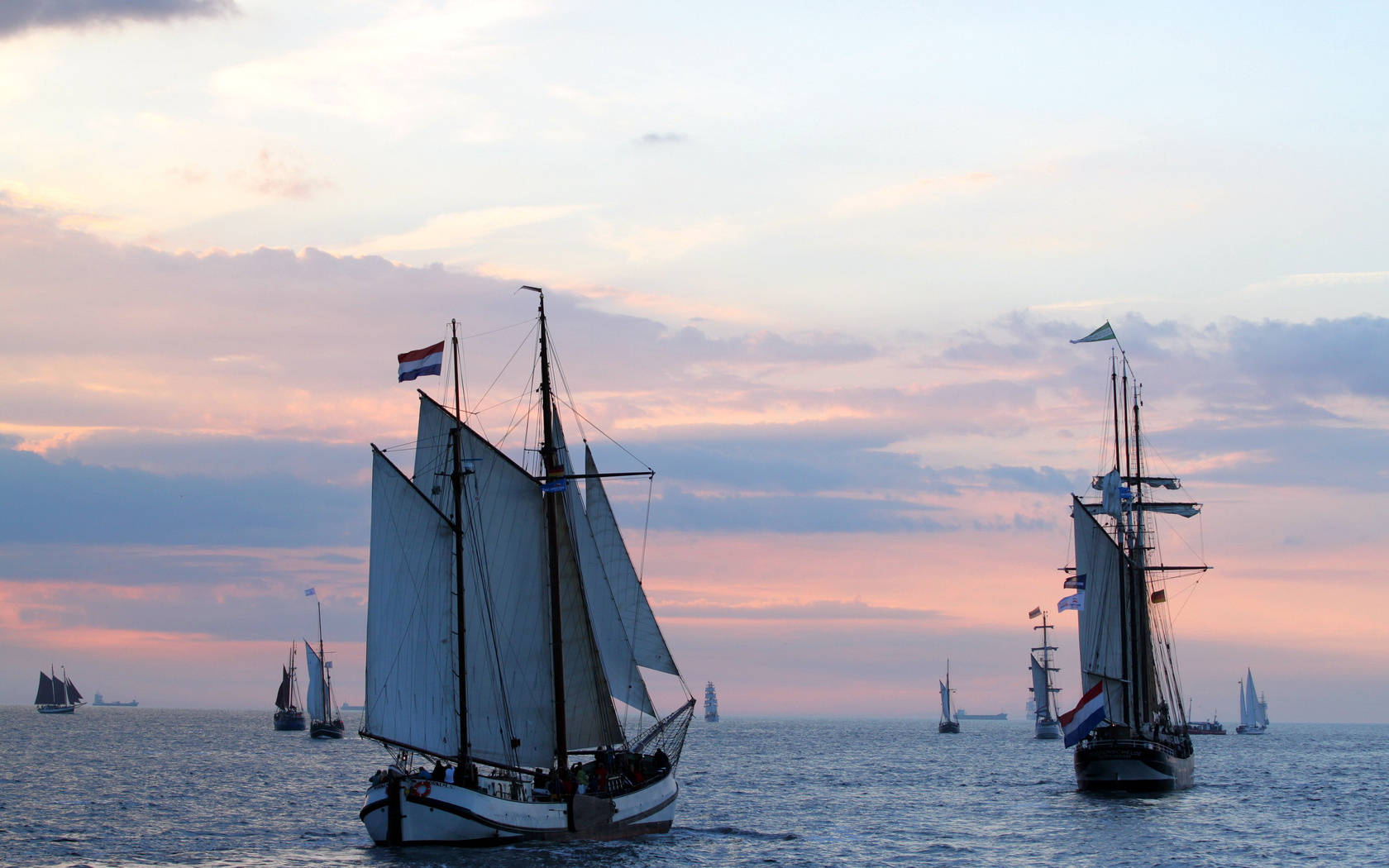 Sailing Dutch Sailboats Wallpaper