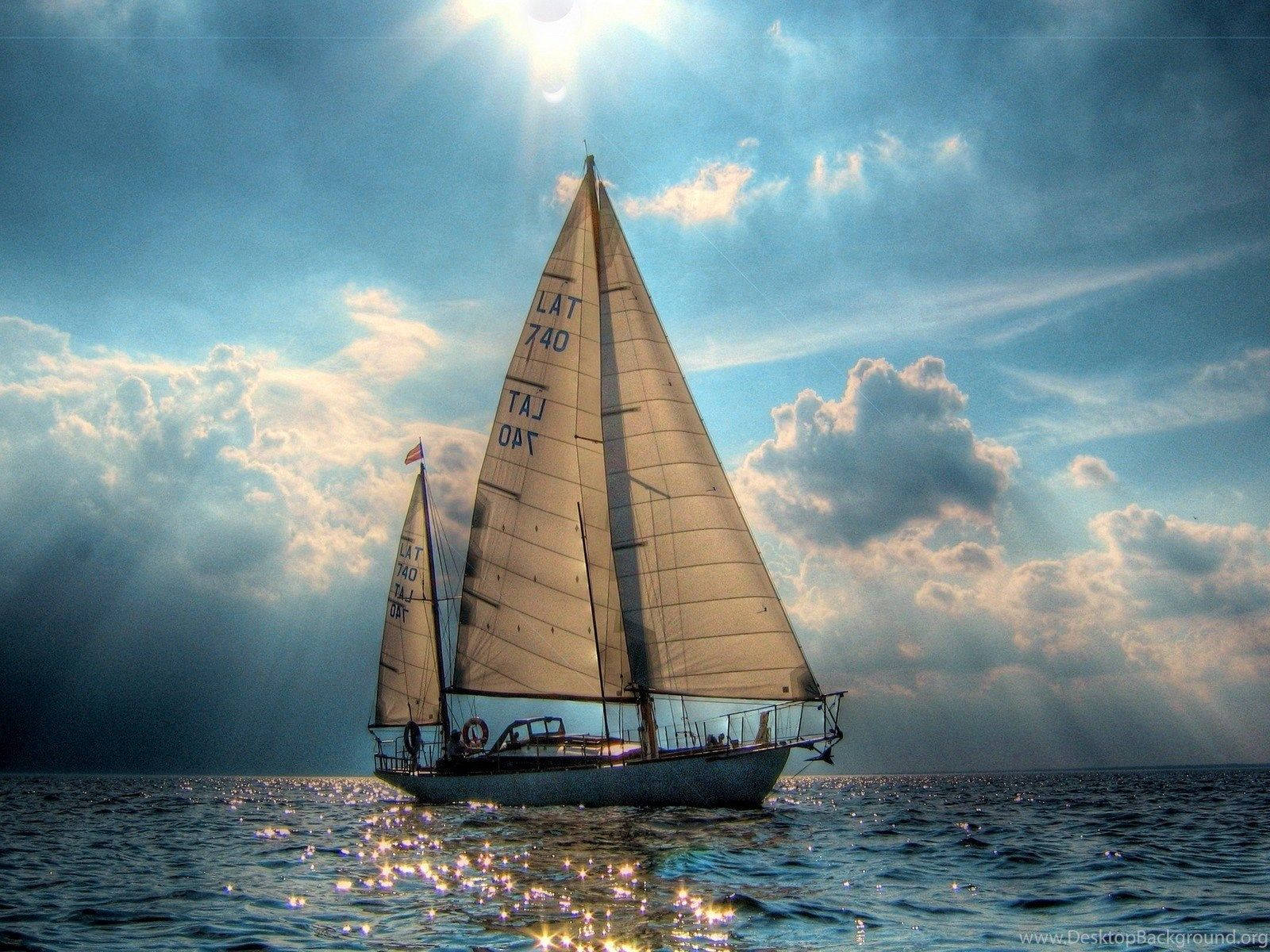 Sailing Heavenly Skies Wallpaper