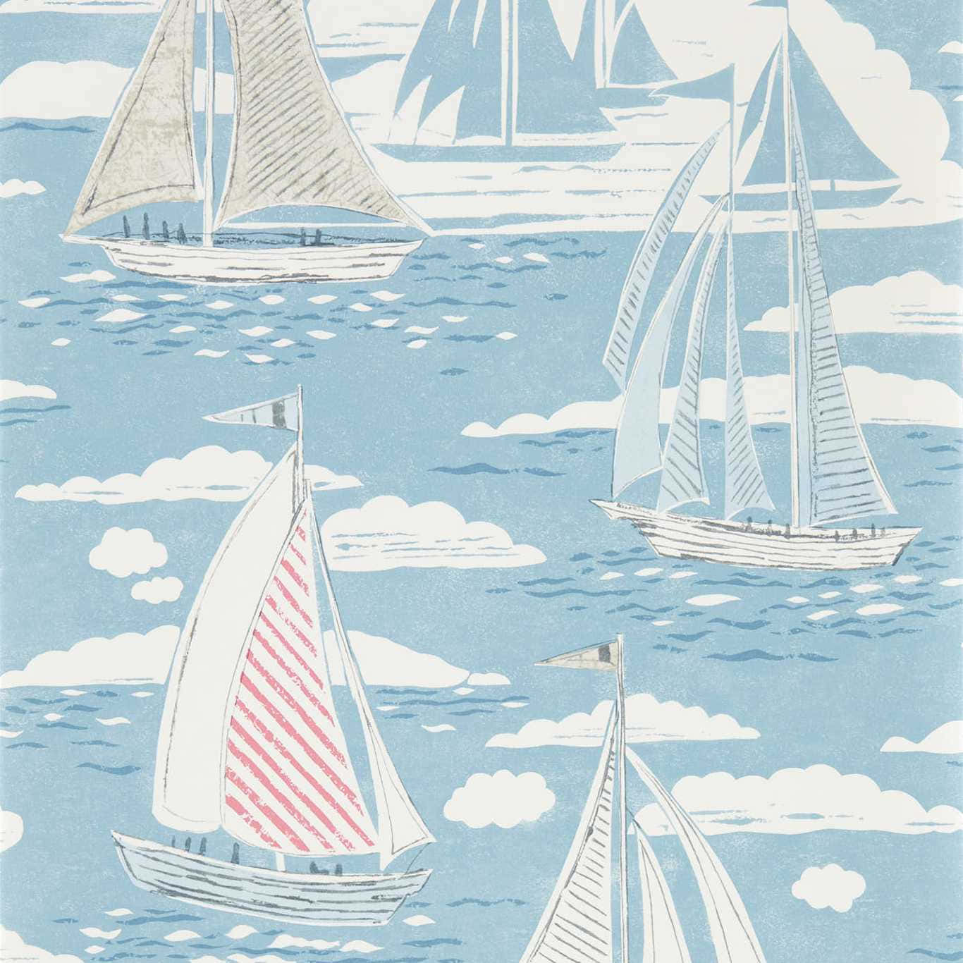 Sailing Vessels Pattern Design Wallpaper