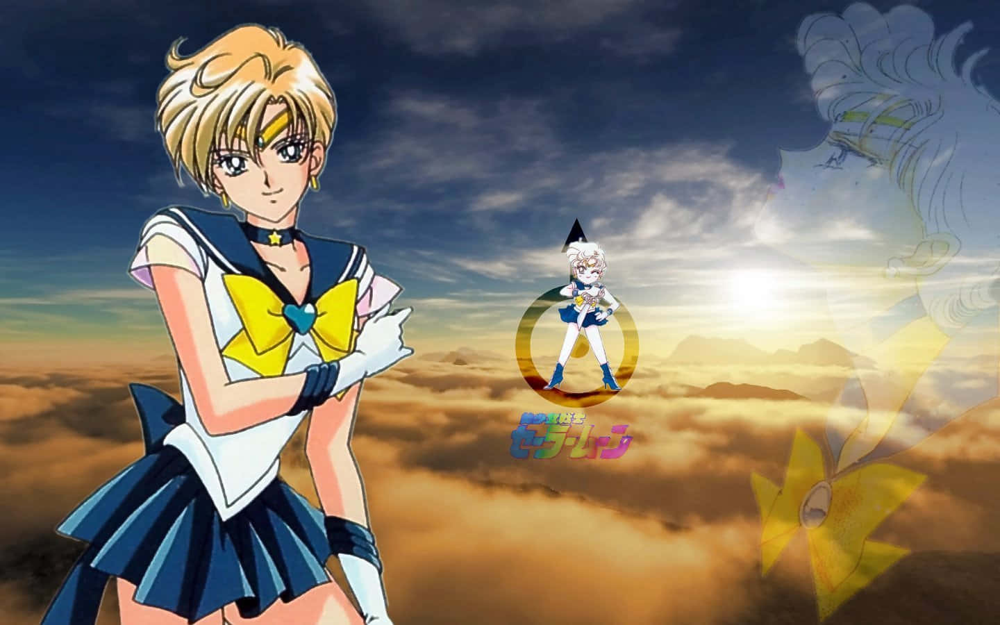 Sailor Uranus Defending Against Enemies Wallpaper