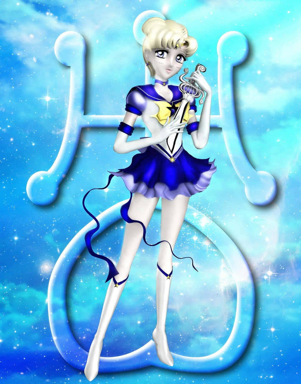 Sailor Uranus Harnessing The Power Of The Sky! Wallpaper