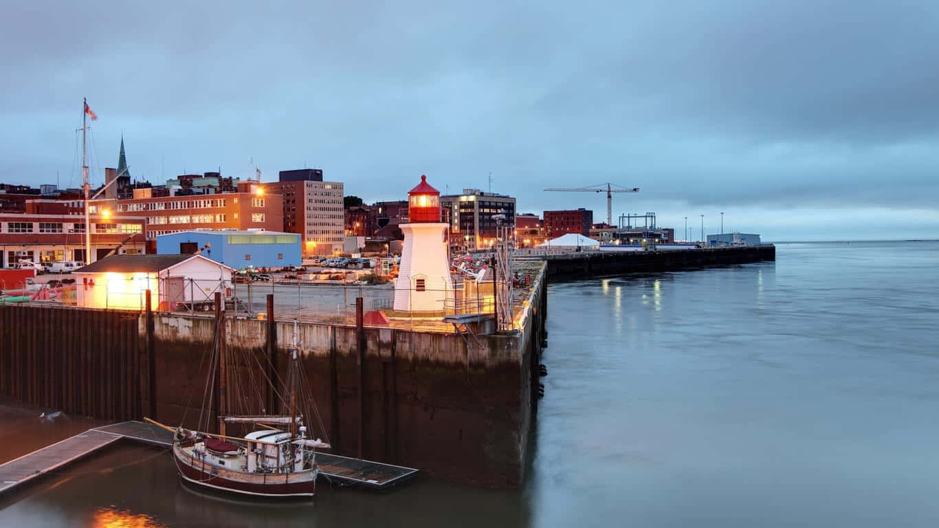 Saint John Harbor Dusk View Wallpaper