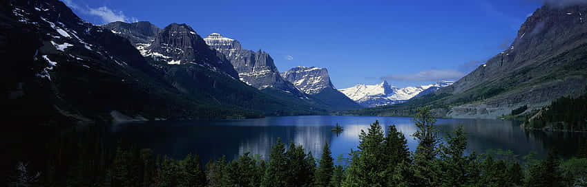 Saint Mary Lake Panoramic Desktop Wallpaper