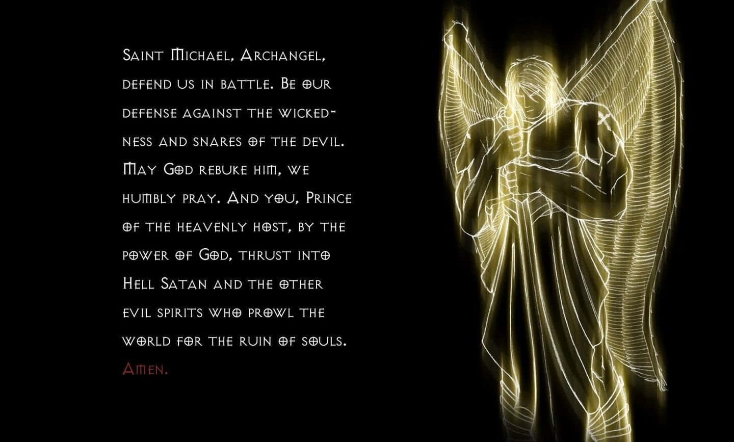 Saint Michael Battling The Forces Of Evil Wallpaper