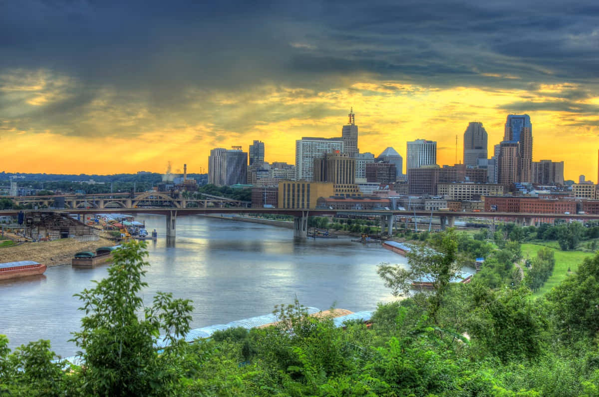 Saint Paul Minnesota Skyline Dusk Wallpaper