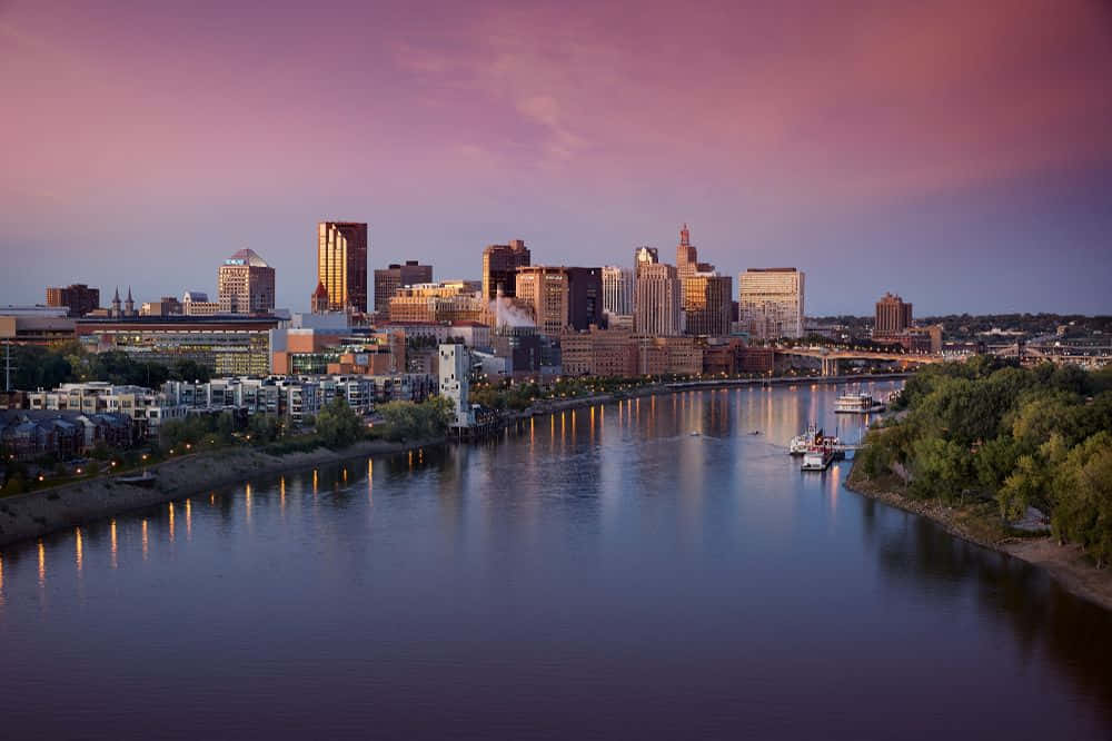 Saint Paul Minnesota Skyline Dusk Wallpaper