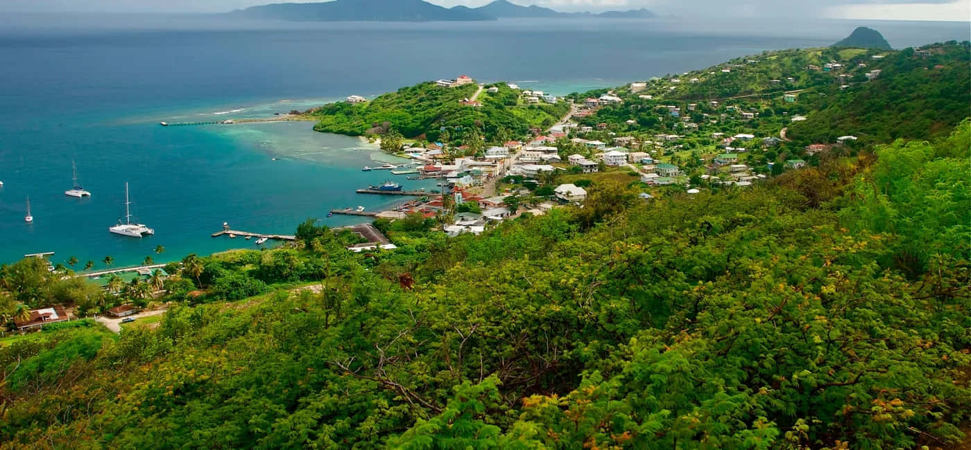 Saint Vincent Coastal Town Aerial View Wallpaper