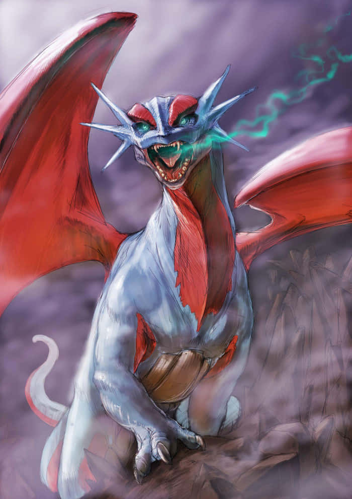 Salamence Scary Light Blue Smoke Wallpaper