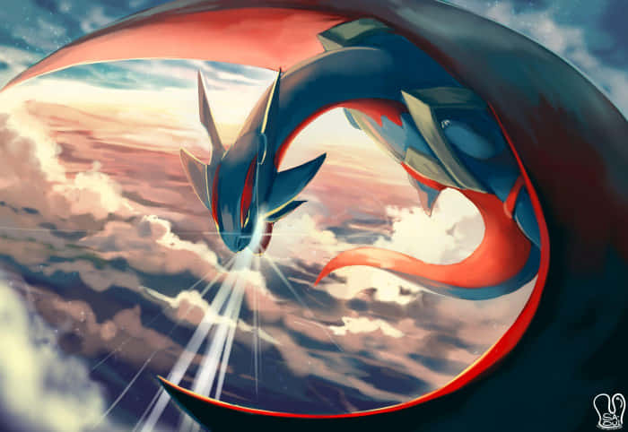 Salamence Sky Clouds Sunset Wallpaper