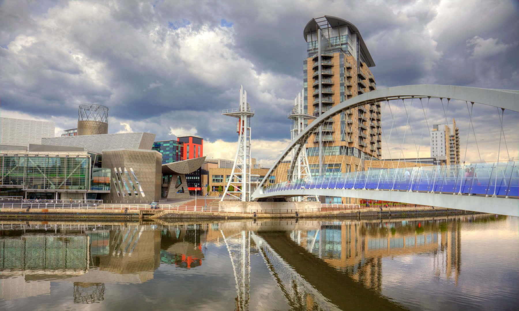 Salford Quays Manchester U K Landscape Wallpaper