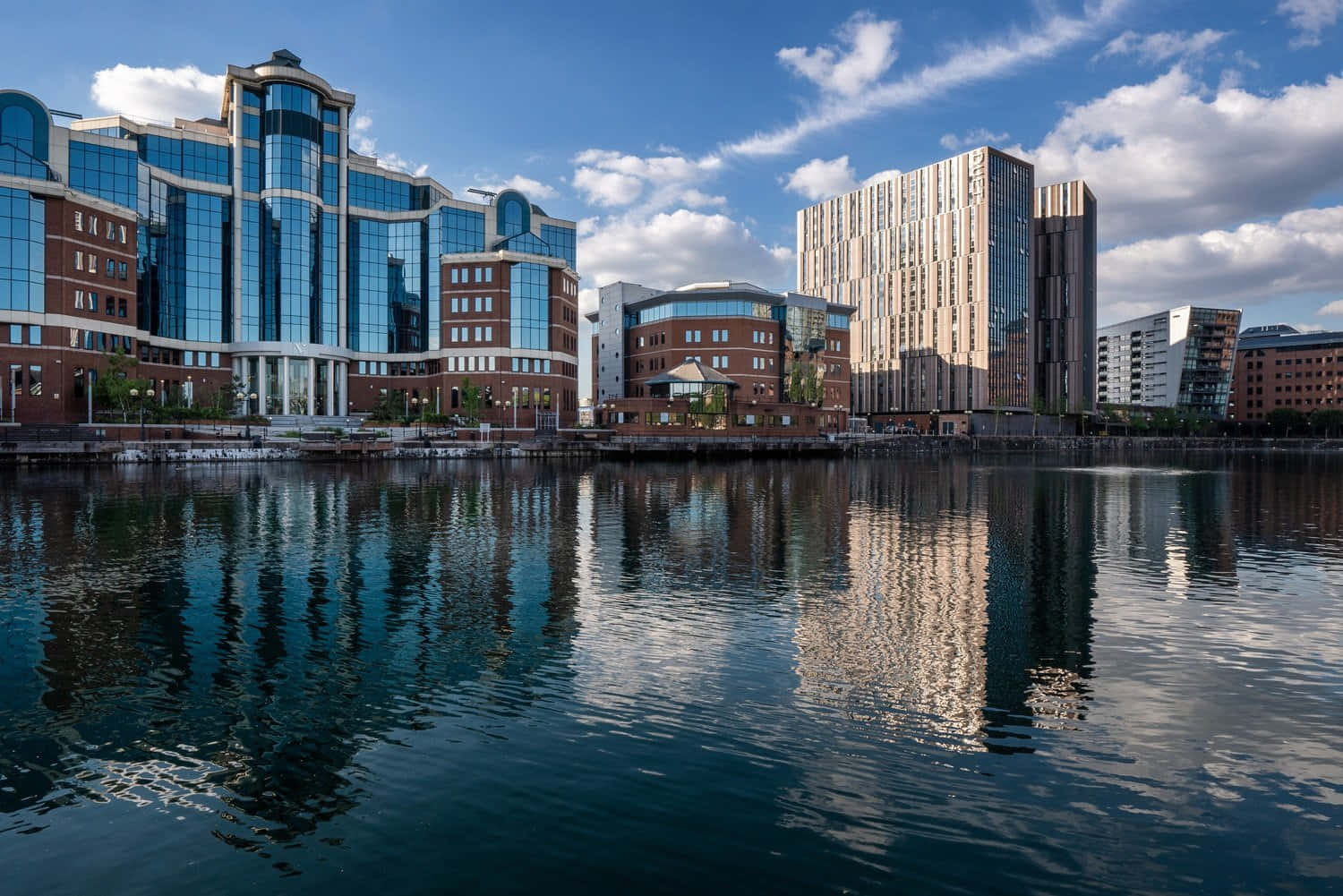 Salford Quays Waterfront Reflections Wallpaper